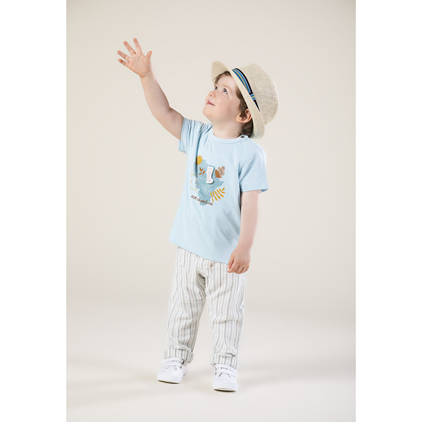 T-shirt manches courtes en coton print Afrique 