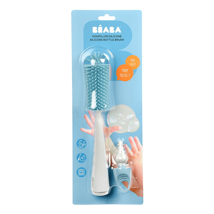 Goupillon en silicone - Bleu - Bleu/Blanc (Beaba) - Image 2
