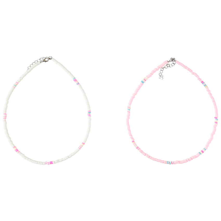 Lot de 2 colliers en perles pour fille 