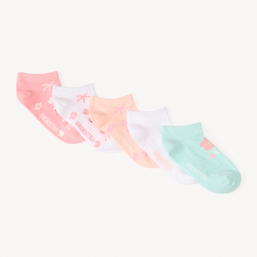 Lot de 5 paires de chaussettes courtes fantaisie pour fille