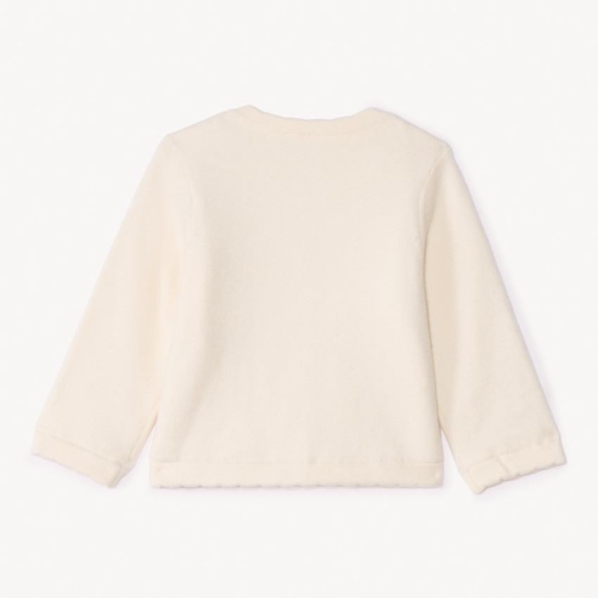 Gilet en tricot à torsades et nœuds pour bébé fille 