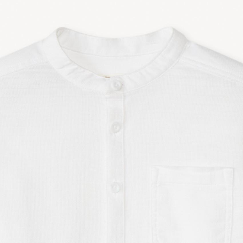 Chemise manches longues à col mao pour garçon 