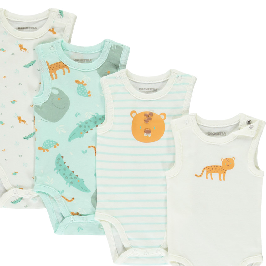 Lot de 7 bodies sans manches motifs jungle pour bébé garçon 