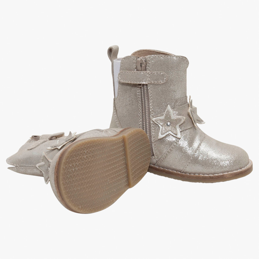 1/2 bottes en cuir à paillettes et étoiles 