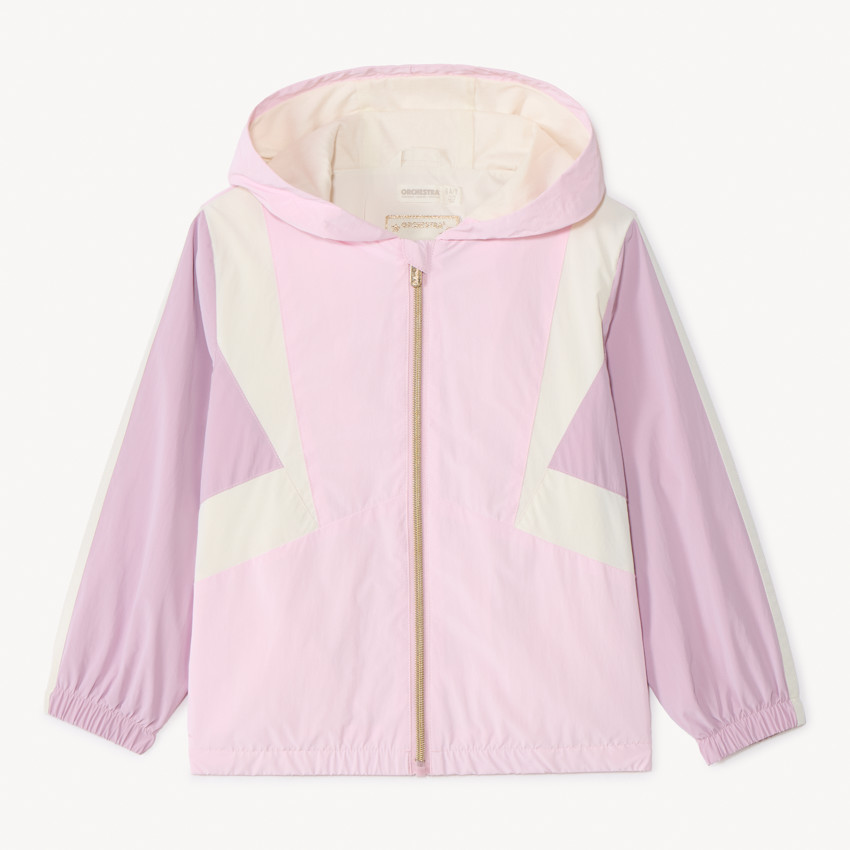 Coupe-vent à capuche effet color block pour fille