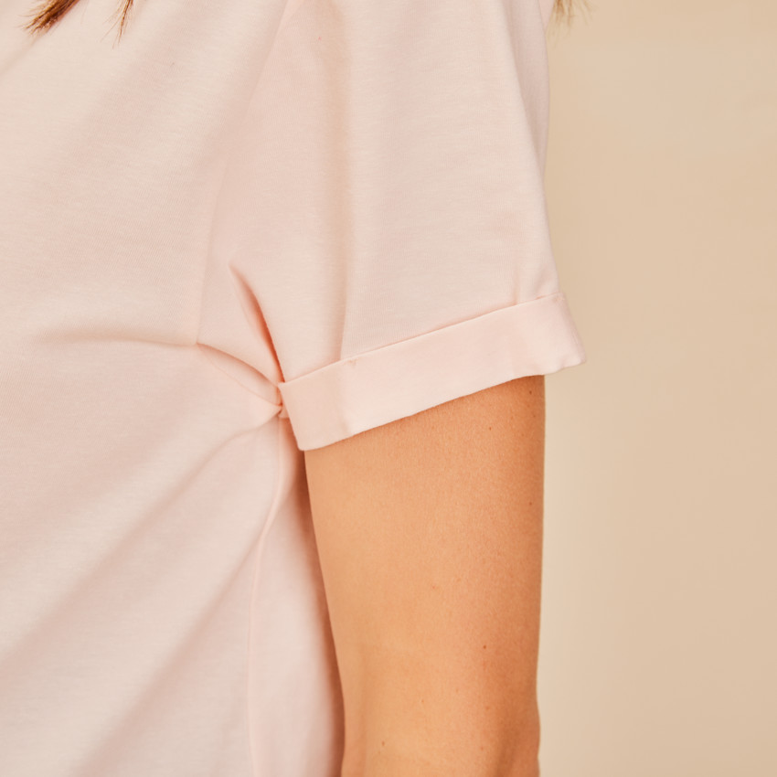 T-shirt manches courtes print Octobre Rose pour femme 