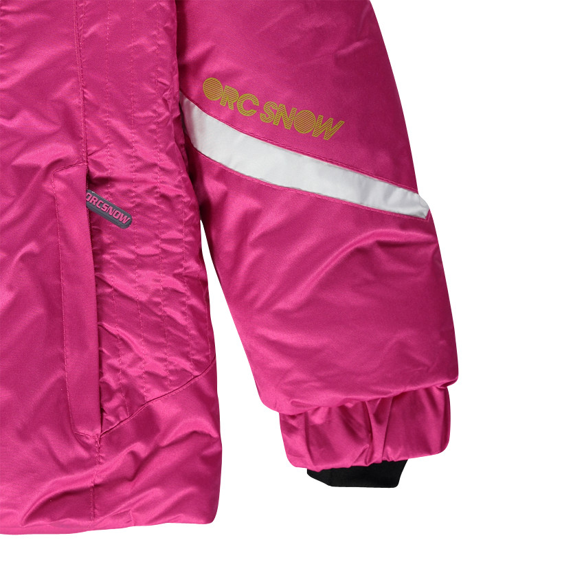 Junior - Blouson de ski effet satiné doublé micropolaire à capuche amovible 