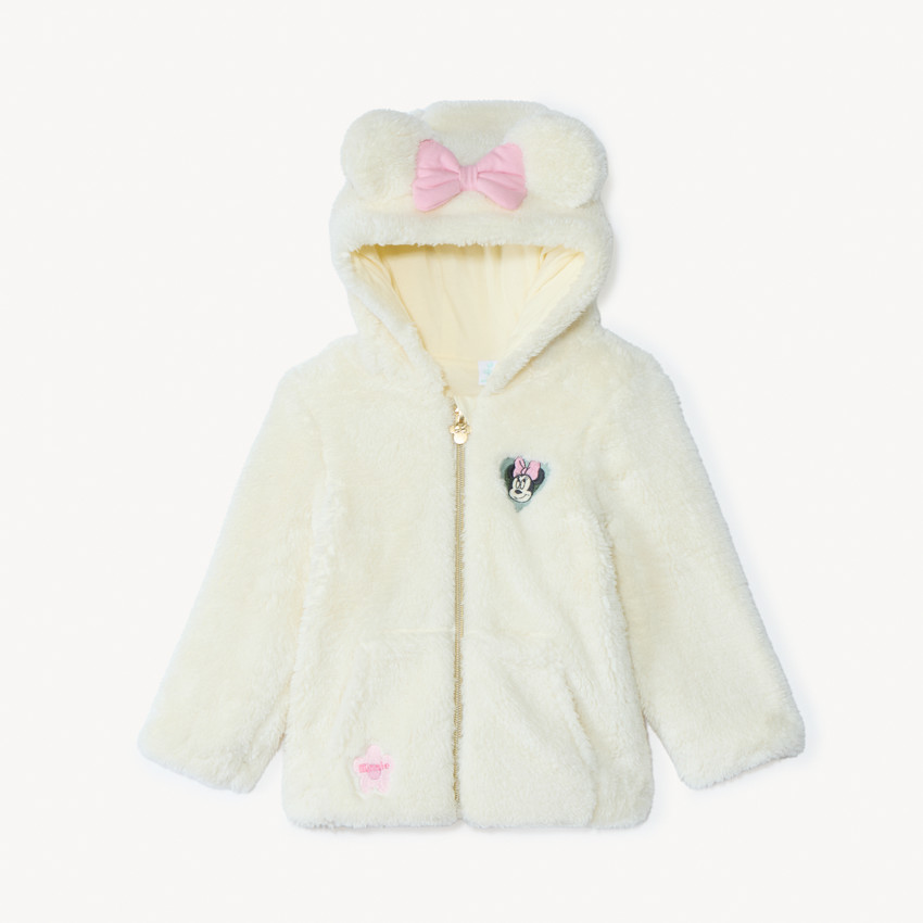 Gilet polaire à capuche en sherpa Minnie Disney pour bébé fille