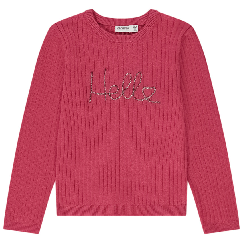 Pull en tricot côtelé avec cording glitter pour fille 