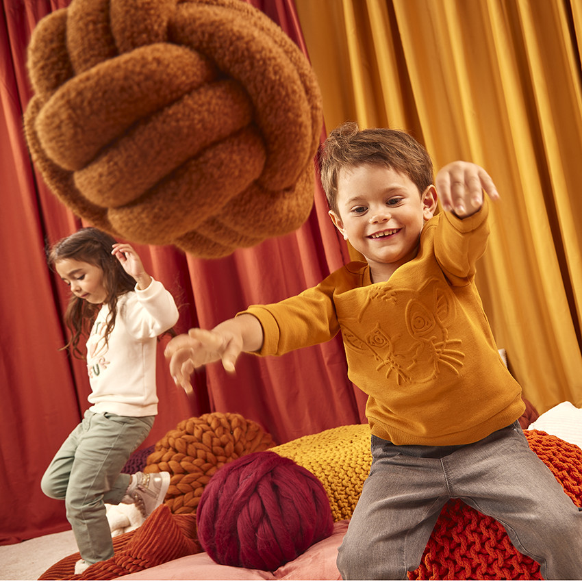 Sweat en molleton patchs bouclettes pour bébé fille 