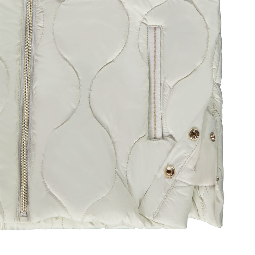 Doudoune longue sans manches à capuche pour fille 