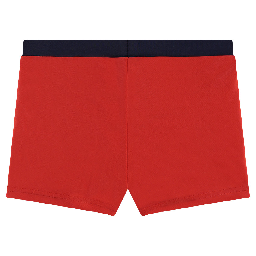 Boxer de bain rouge avec inscription printée 