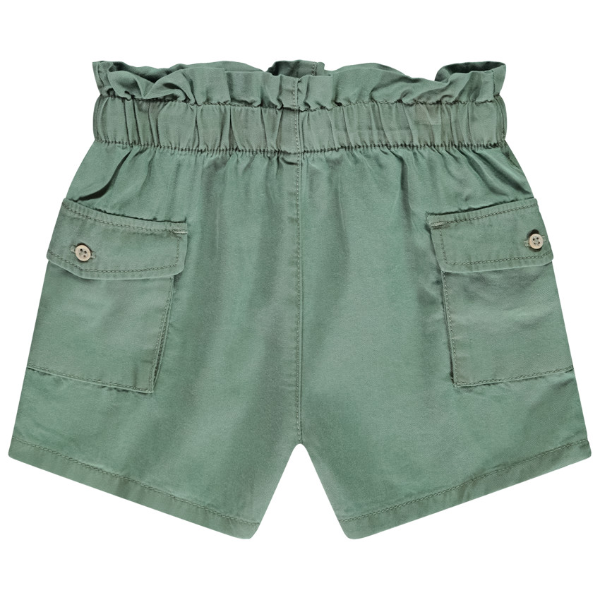 Short uni en toile avec poches pour bébé fille