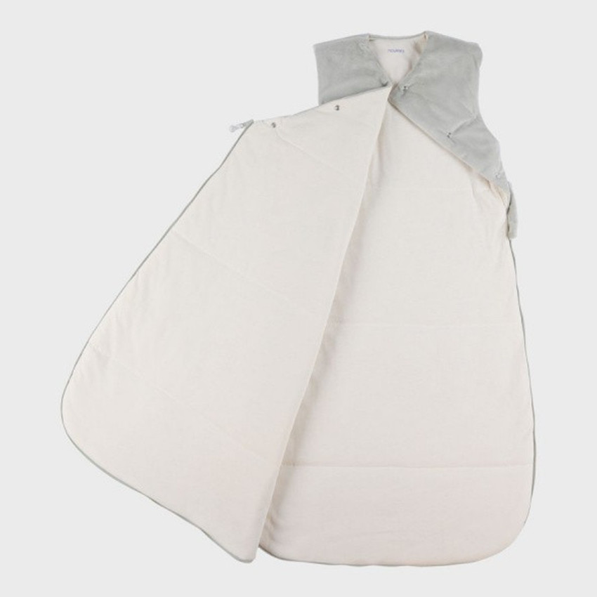 Gigoteuse veloudoux sans manches 100cm Flufy Sauge Ecru 