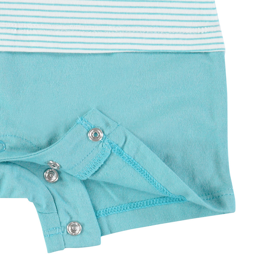 Combinaison courte à rayures en coton bio print planète  