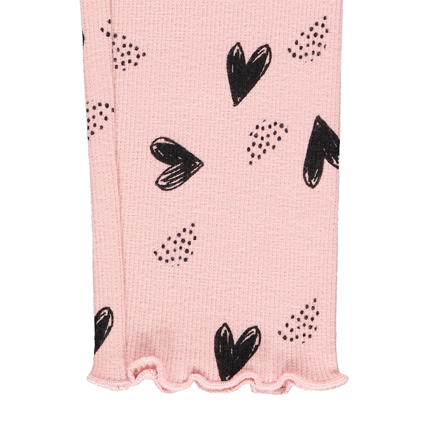 Legging côtelé imprimé coeurs pour enfant fille 