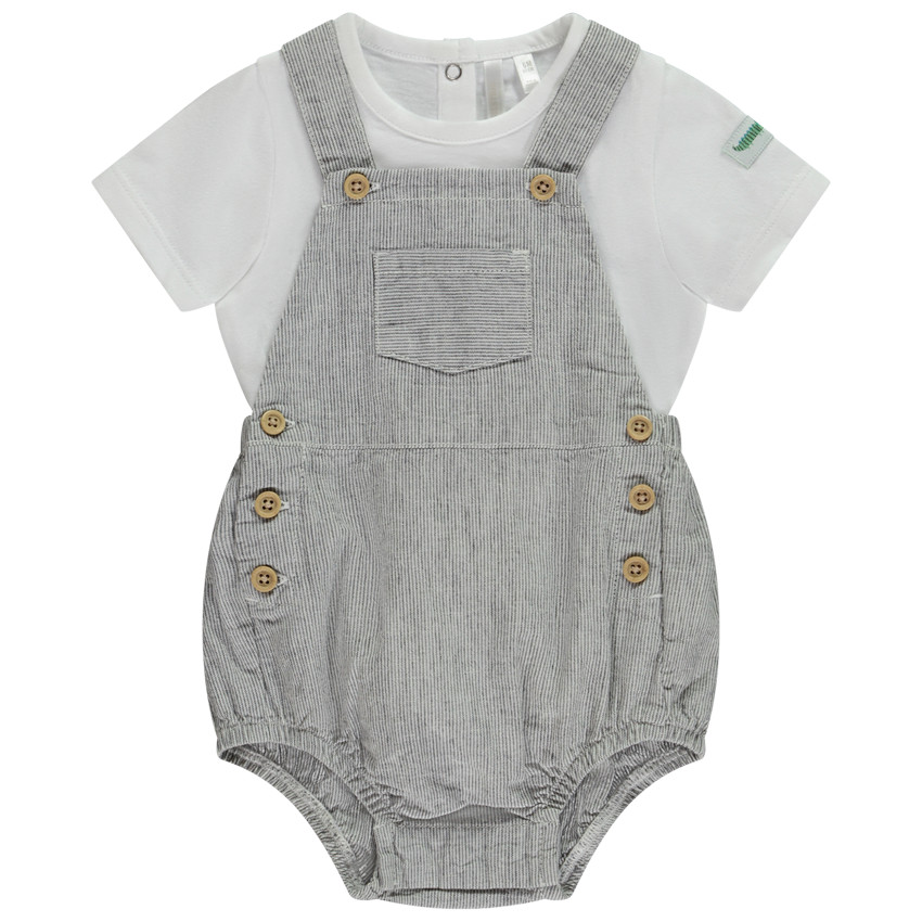 Ensemble 2 pieces avec barboteuse rayee pour bebe garcon