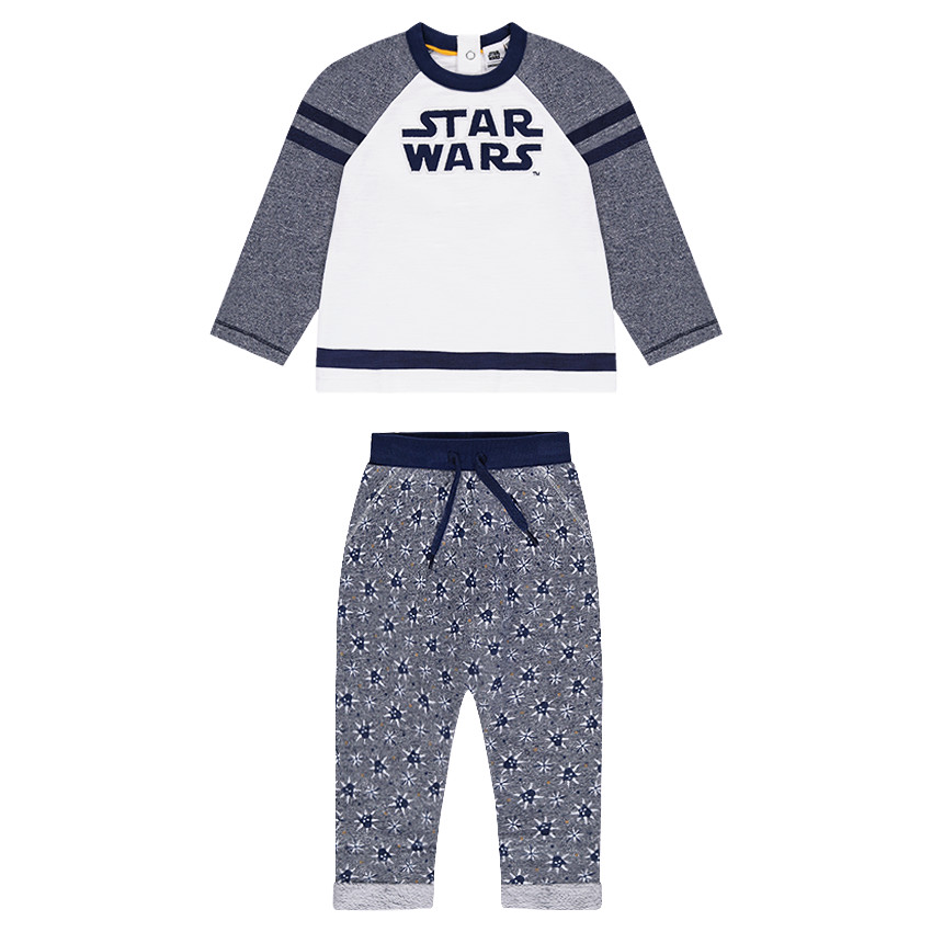 Jogging en molleton avec inscription brodée Star Wars™ et pantalon imprimé all-over 