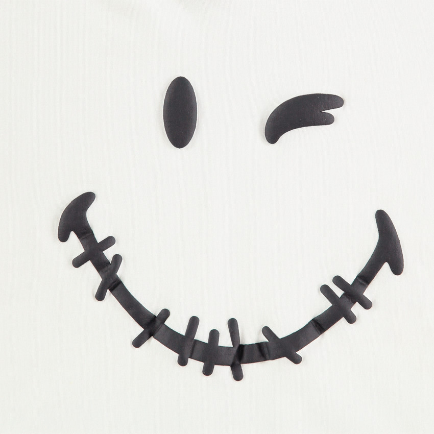 Junior - Tee-shirt manches longues à capuche avec Smiley printé HALLOWEEN 