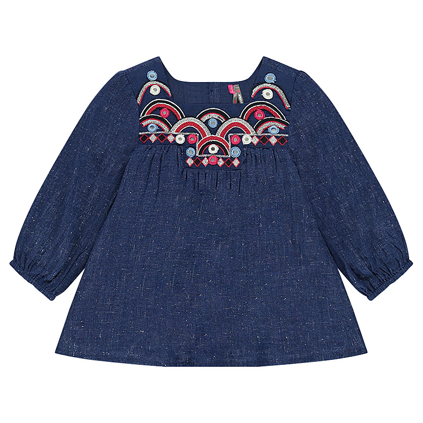 Tunique pailletée avec broderies et miroirs  