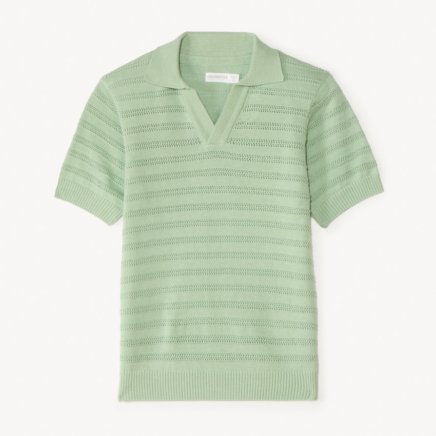 Polo manches courtes tricot fantaisie ajouré pour garçon