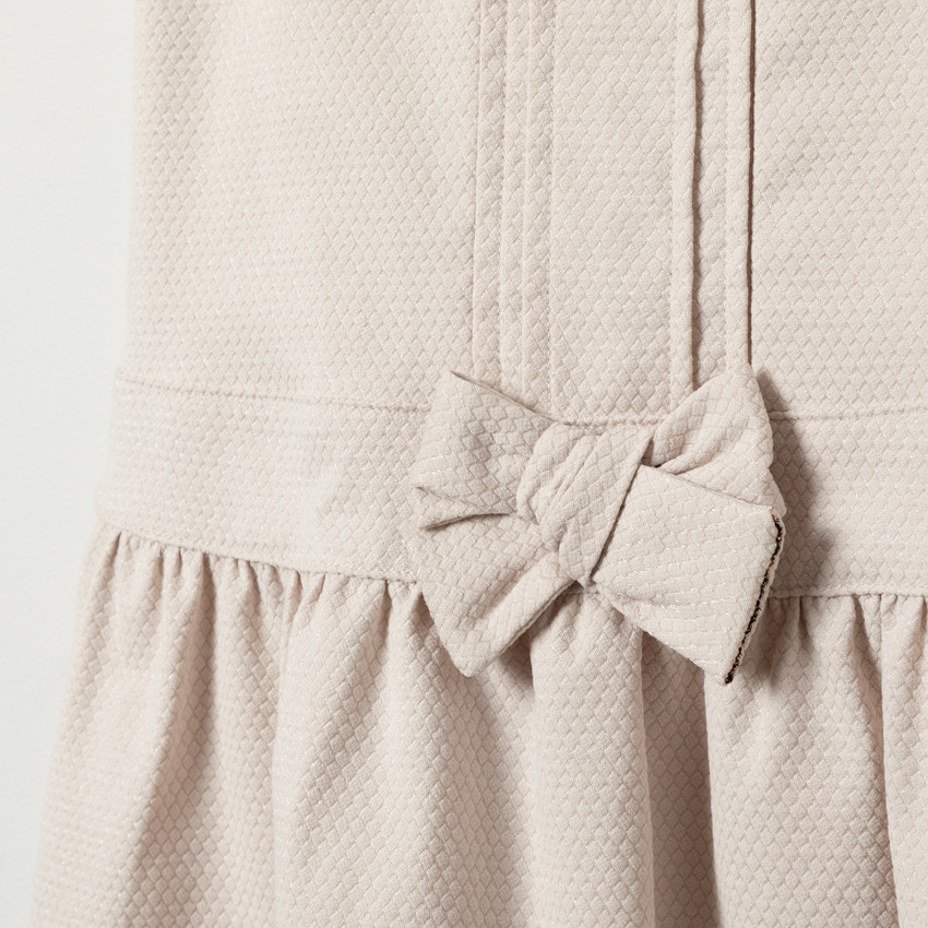 Robe de cérémonie sans manches en maille fantaisie et noeud 