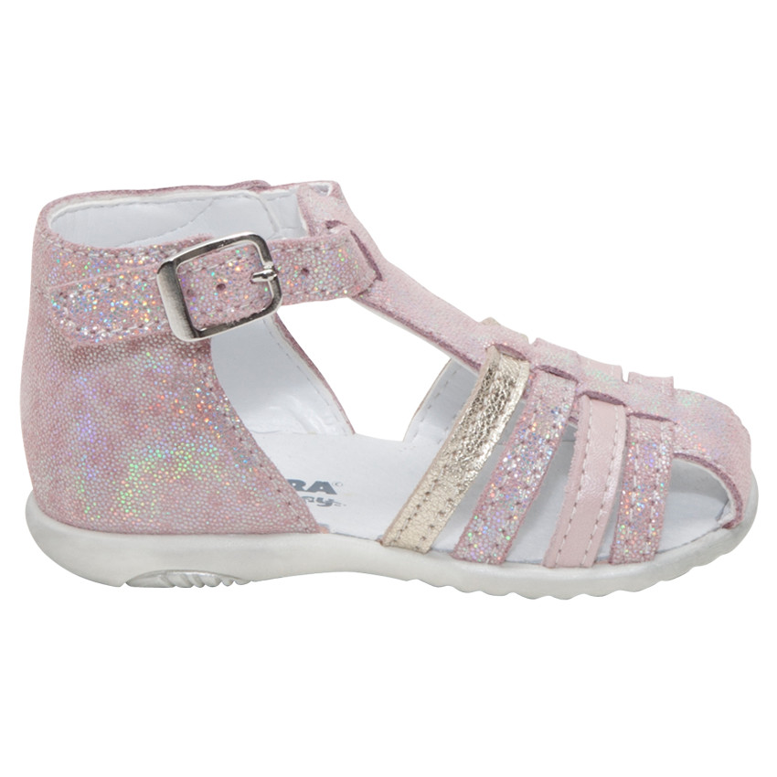 Nu-pieds irisés avec brides nuancées 