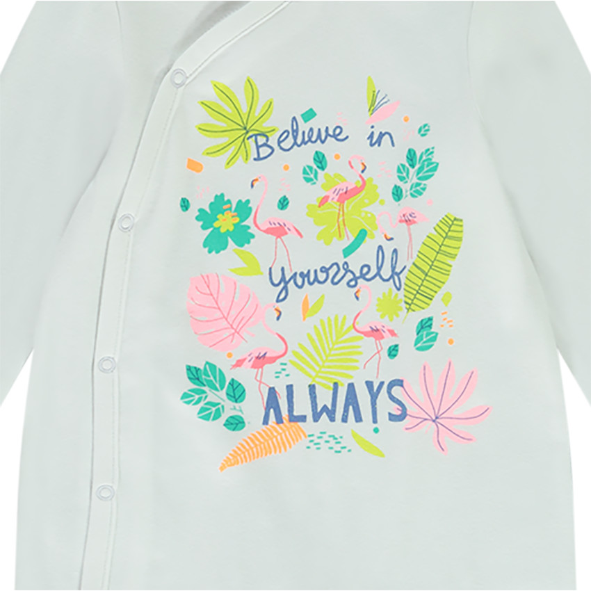 Lot de 3 dors-bien à manches longues imprimé flamants roses pour bébé fille 