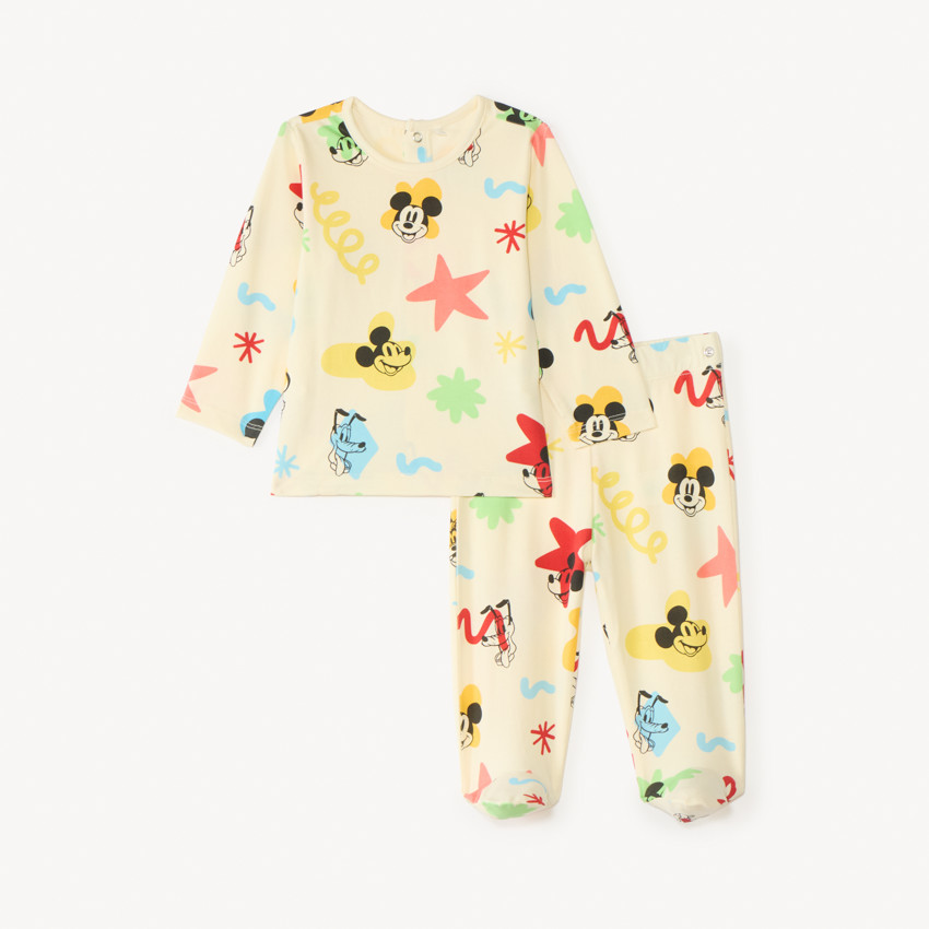 Set pyjama 2 pièces Mickey Disney pour bébé garçon avec finitions différentes selon l'âge