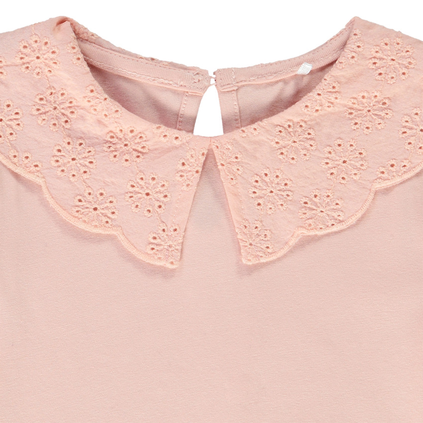 T-shirt manches longues avec broderie anglaise pour bébé fille 