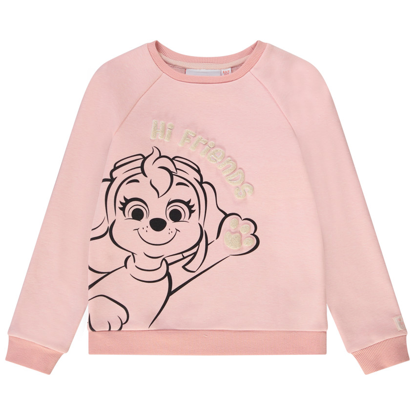 Sweat avec puff print pailleté Stella Pat'Patrouille pour fille