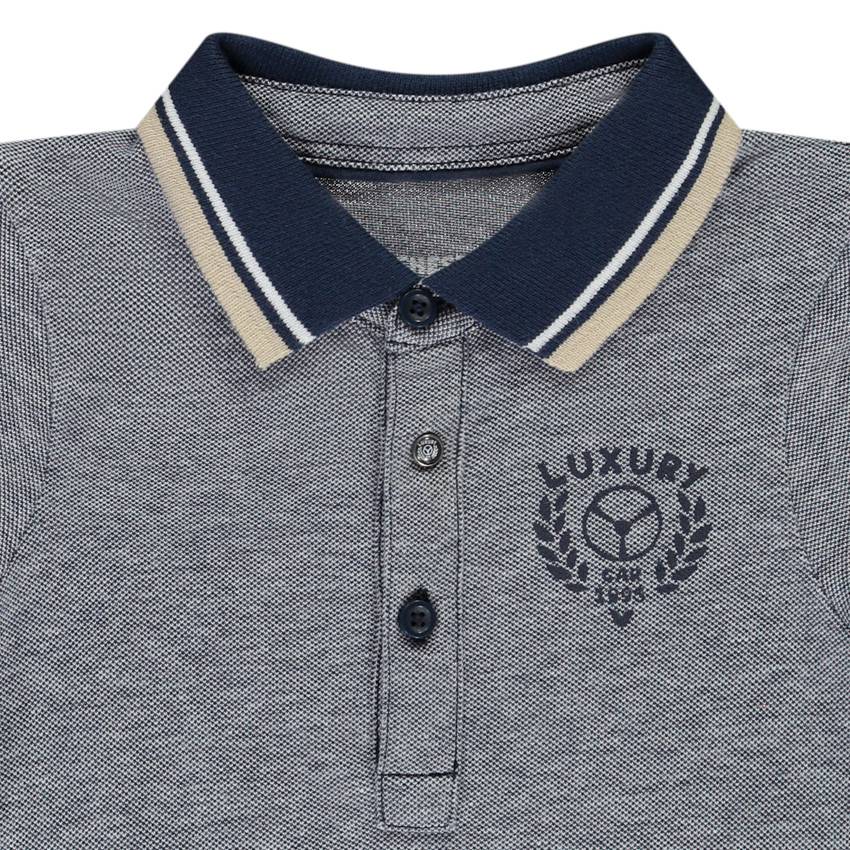 Polo manches longues piqué avec print pour bébé garçon  