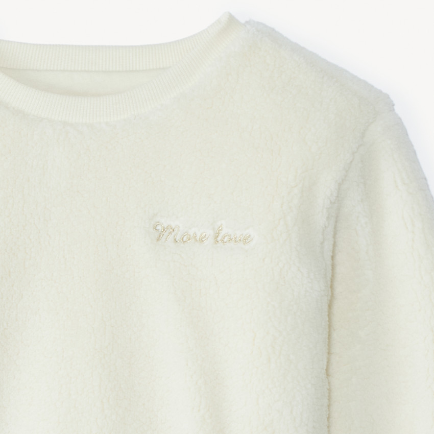 Sweat oversize en sherpa effet fourrure pour fille 