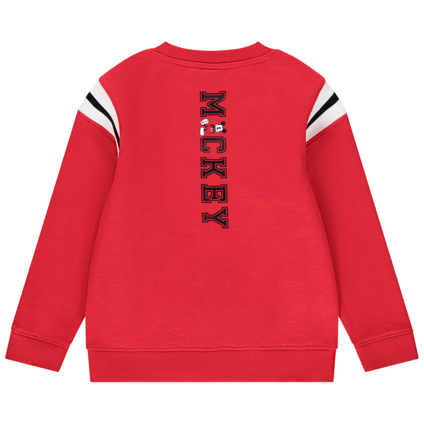 Sweat en molleton rouge pour enfant garçon print Mickey recto verso 
