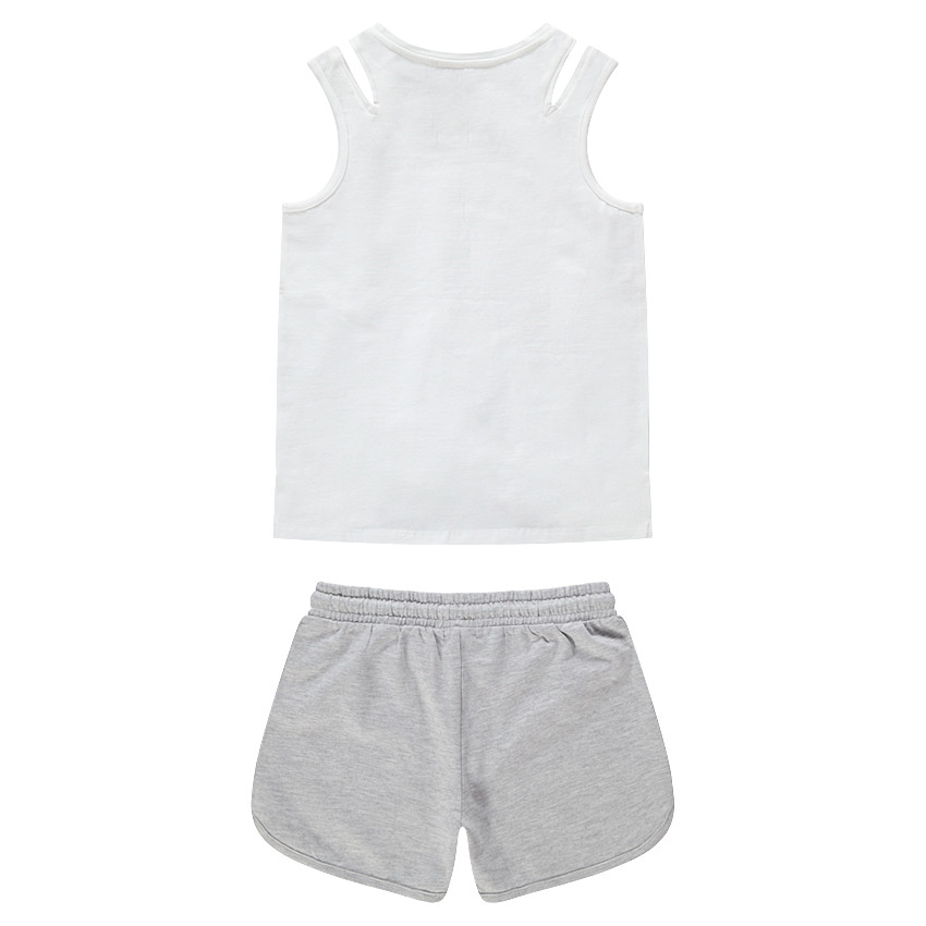 Junior - Ensemble avec débardeur print personnage et short gris 