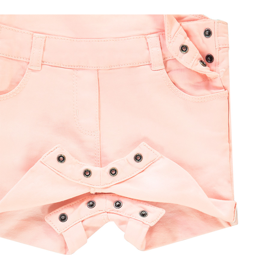 Ensemble t-shirt en maille côtelée + salopette courte pour bébé fille 