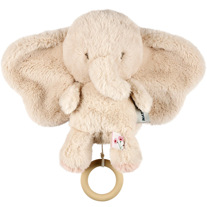 Peluche musicale éléphant - Velours - Fanfan - Sable -24 cm