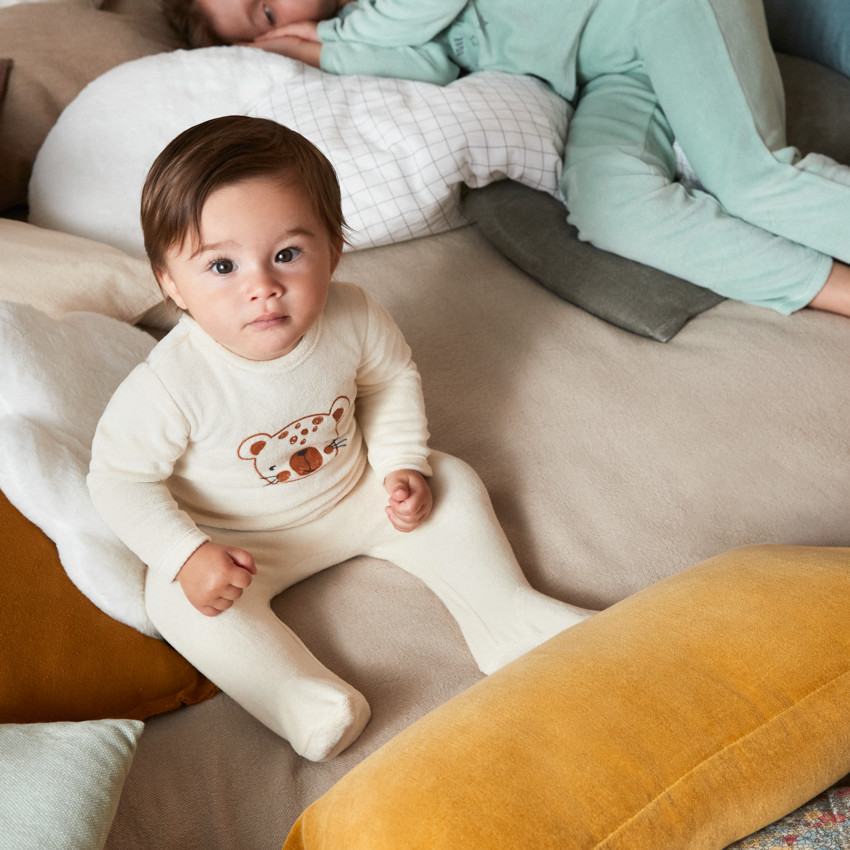 Dors-bien en velours printé pour bébé garçon