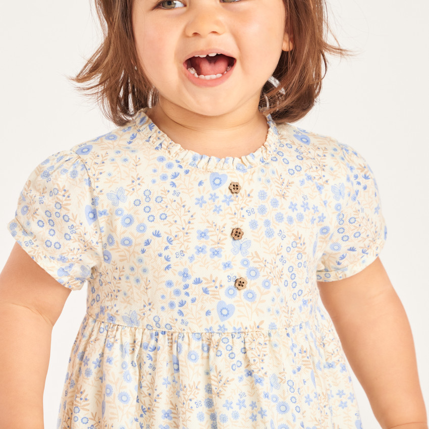 Robe manches courtes imprimé floral pour bébé fille 