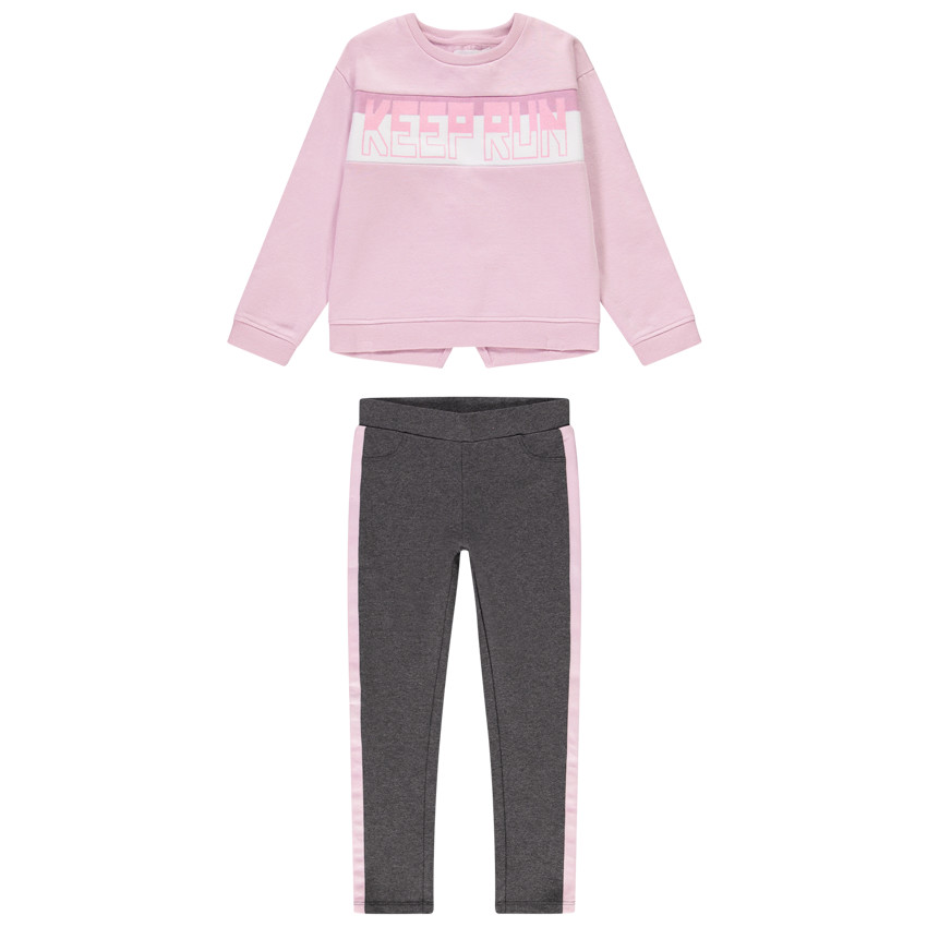 Ensemble sweat en molleton + jogging pour fille 