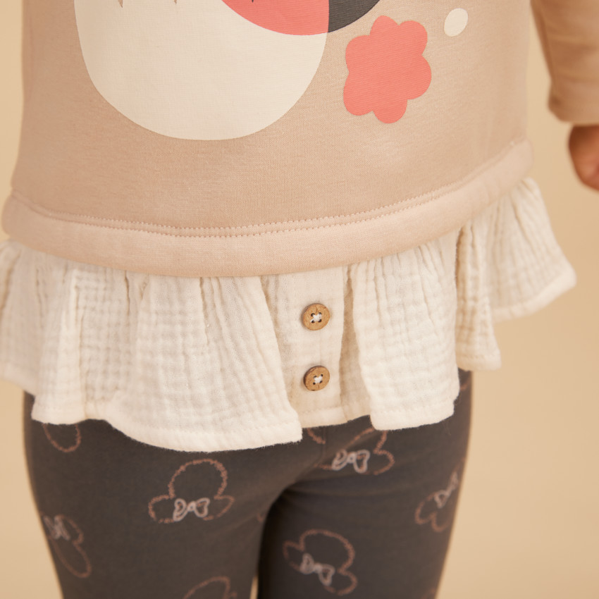 Sweat 2 en 1 en molleton print Minnie Disney pour bébé fille 