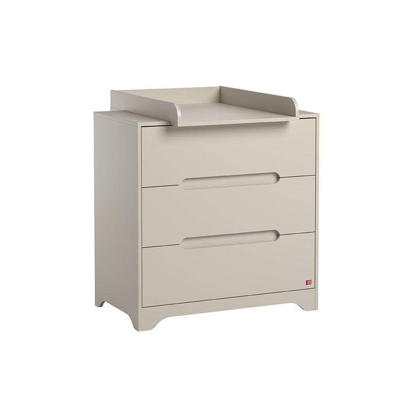 Commode à 3 tiroirs Ova gris-beige 