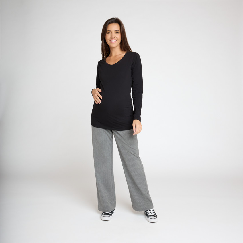 Pantalon large de grossesse avec bandeau haut 