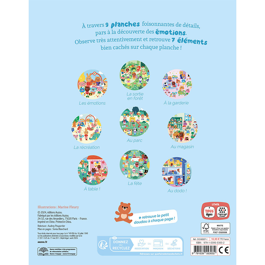 Livre Cherche et trouve " Les émotions" 1an+ 