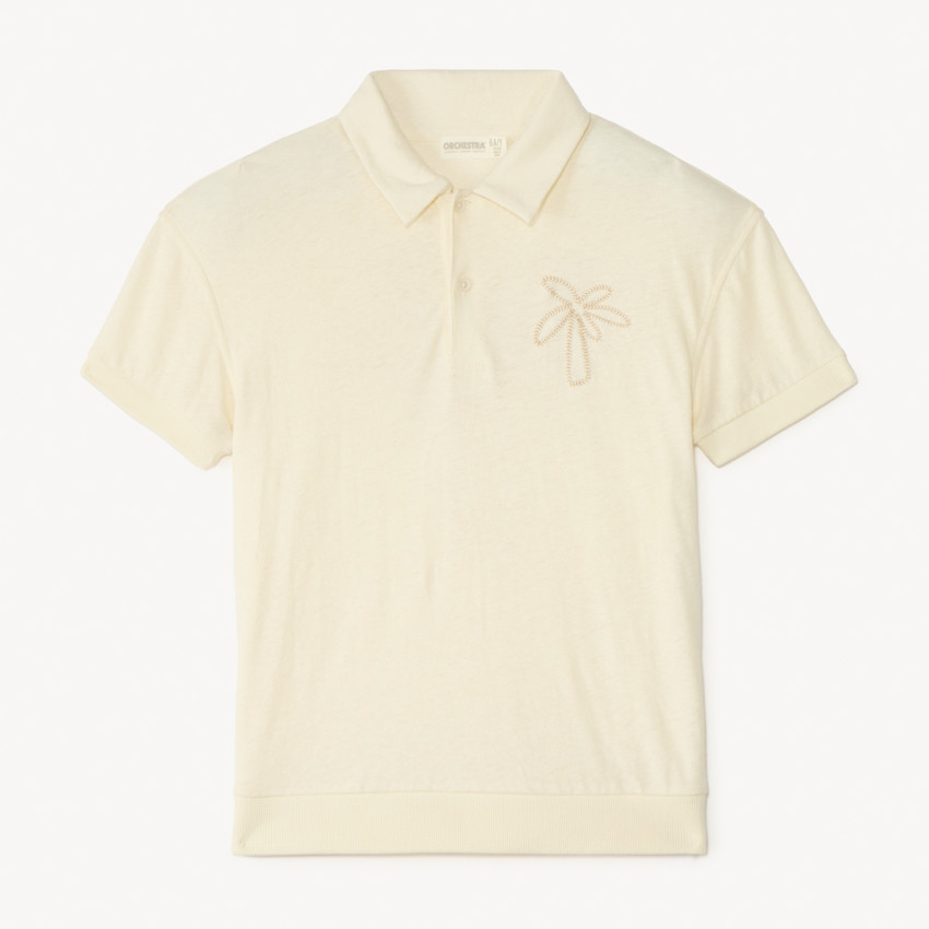 Polo manches courtes broderie palmier pour garçon 