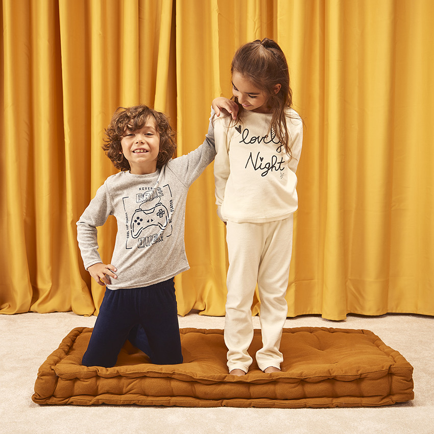 Pyjama 2 pièces en velours print fantaisie pour fille 