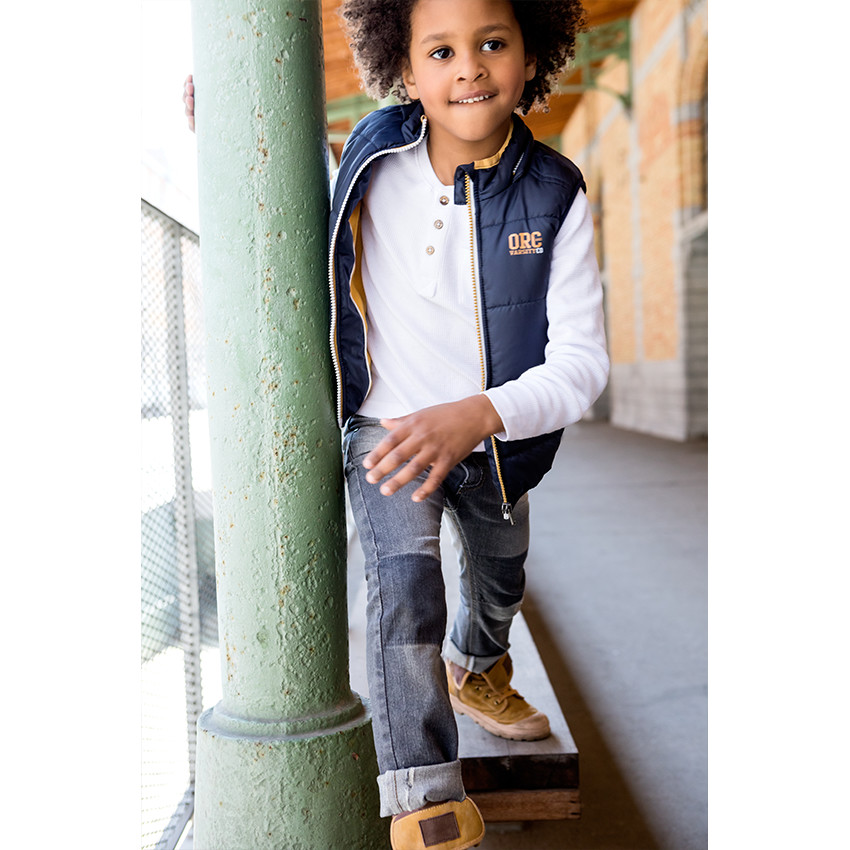 Jeans coupe slim effet used avec usures fantaisie 