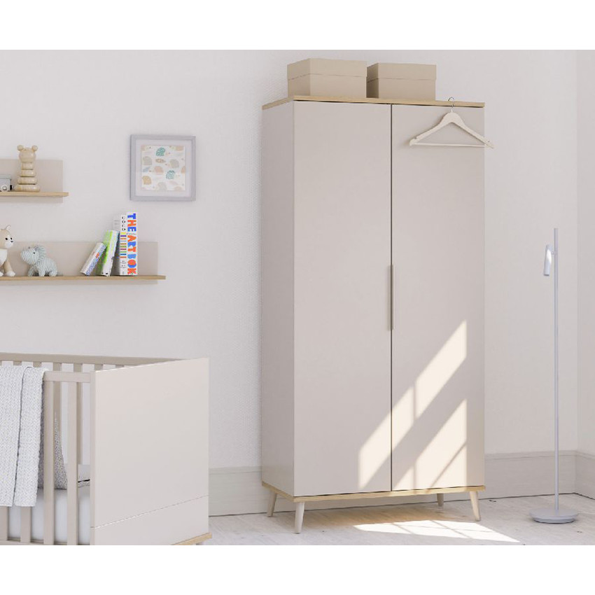 Armoire 2-portes Hazel Cashmere Beige / Chêne montana 