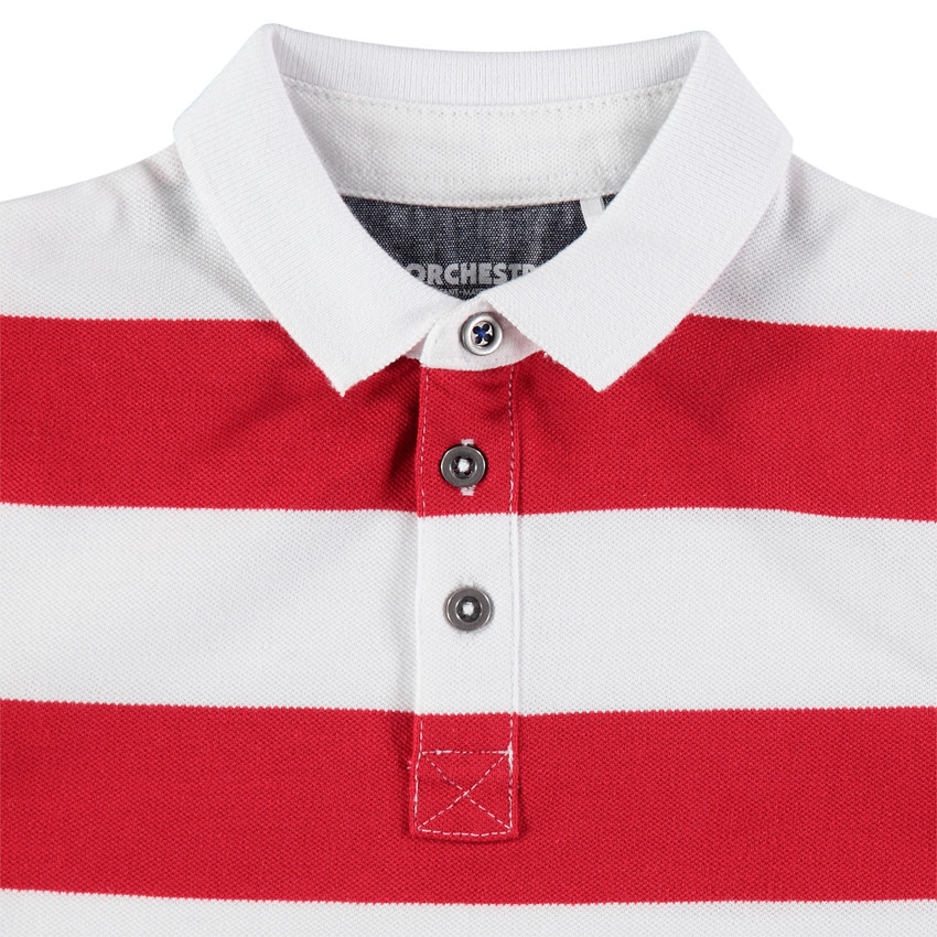 Polo manches courtes rayé en coton pour garçon 