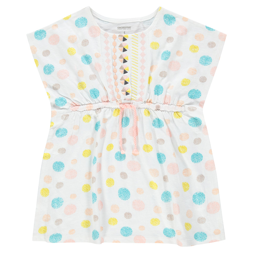 Robe manches courtes esprit kimono avec motif graphique all-over 